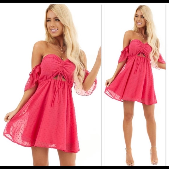 Dresses & Skirts - Clearance💥NWT Barbie pink Swiss dot skater dress
